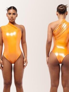 NWT Cou Coo Orange Jani Bodysuit Small